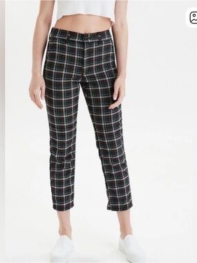 American eagle plaid high rise stretch trousers pants